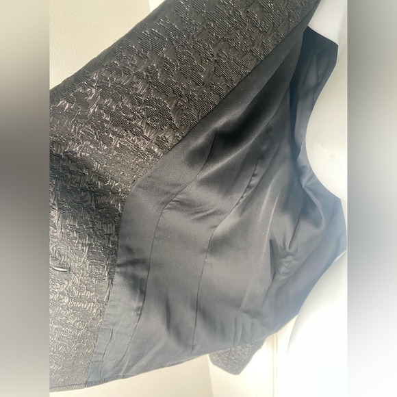 St. John Couture Designer Textured Black Women's Blazer Luxury Jacket - Picture 8 of 8